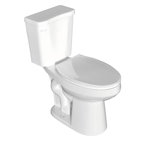 17 in. Toilet ADA Chair Height 2-Piece Toilet 1.28 GPF Single Flush Elongated Toilet in White With Soft-Close Seat