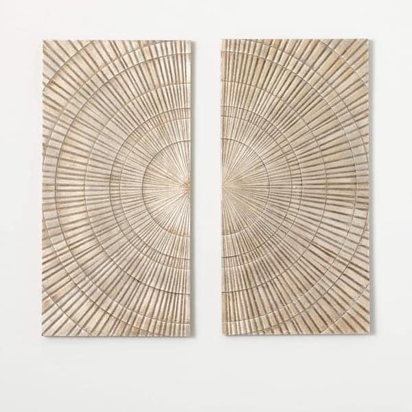 SULLIVANS 31.5 in. and 31.5 in. Retro Sunburst Wood Decorative Sign (Set of 2)