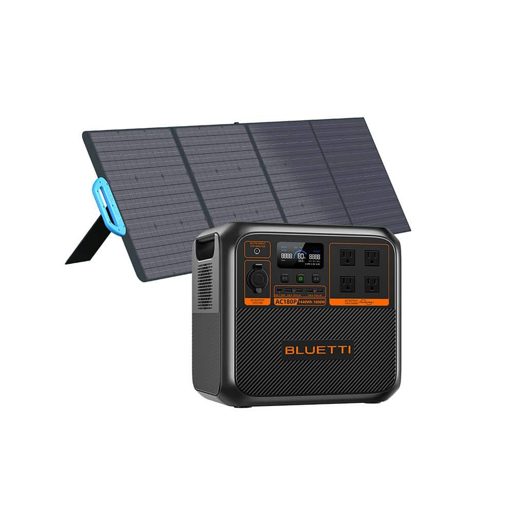 BLUETTI 1800W Continuous/2700W Peak Output Power Station AC180P Push ...