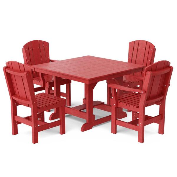 Wildridge Heritage Cardinal Red 5-Piece Plastic Outdoor Patio Dining Set