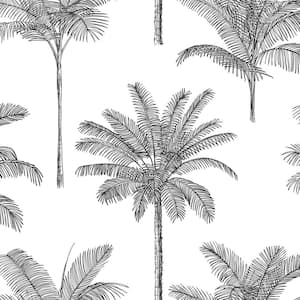 Taj Charcoal Palm Trees Wallpaper Sample