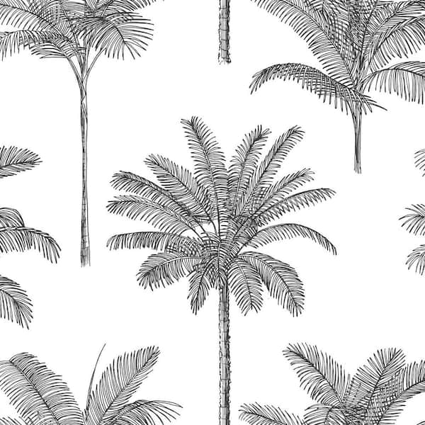 ESTA Home Taj Charcoal Palm Trees Wallpaper Sample