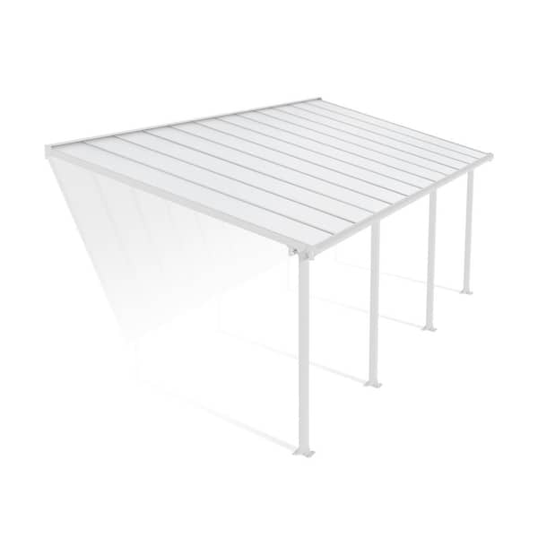 Olympia 10 ft. x 24 ft. White/White Aluminum Patio Cover