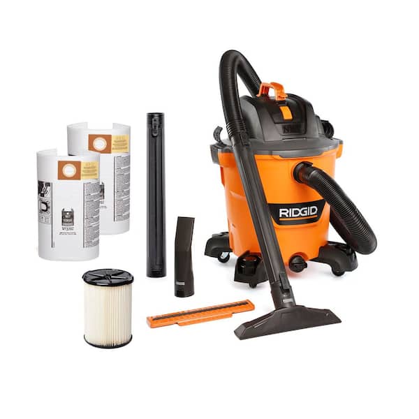 12 Gal. 5.0 Peak HP NXT Shop Vacuum HD1200 Wet Dry Vac with General Debris Filter, Hose, Attachments and Wet Debris Bag