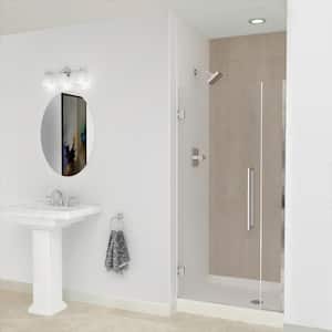 Elizabeth 33.5 in. W x 76 in. H Hinged Frameless Shower Door in Polished Chrome with Clear Glass