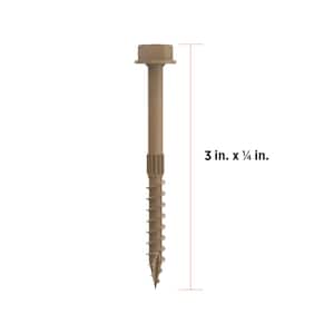 1/4 in. x 3 in. Hex Head Multi-Purpose Hex Drive Structural Wood Screw - PROTECH Ultra 4 Exterior Coated (500-Pack)