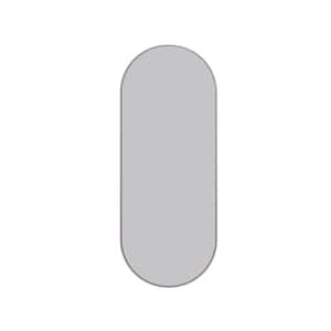 Inara 16 in. W x 40 in. H Stainless Steel Framed Pill Shape Bathroom Vanity Mirror in Brushed Nickel