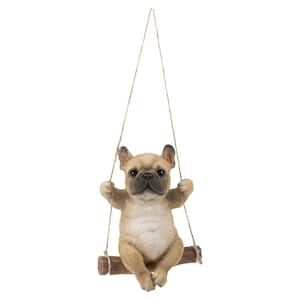 French Bulldog on Swing Statue