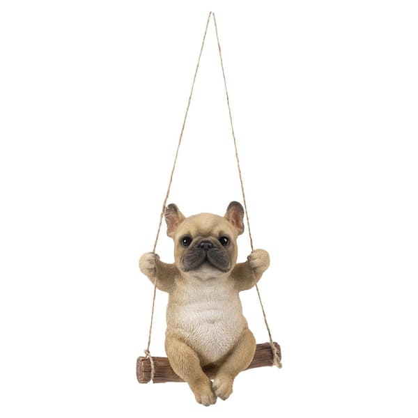French Bulldog on Swing Statue