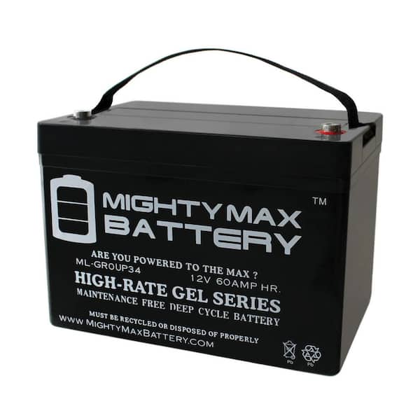 MIGHTY MAX BATTERY Group 34 Battery For Permobil C350 Wheelchair MAX3532913 - The Home Depot