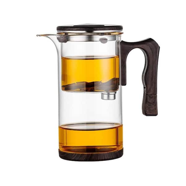 3-Cup Magic Enchanted Glass Teapot with Strainer for Loose Leaf Tea, Featuring Innovative Magnetic Water Separation