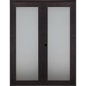 Avanti 207 64 in.x 84 in. Right Hand Active Black Apricot Composite Wood Double Prehung Interior Door