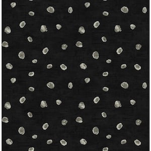 Hubble Dot Metallic Ebony and Silver Paper Strippable Roll (Covers 56 sq. ft.)