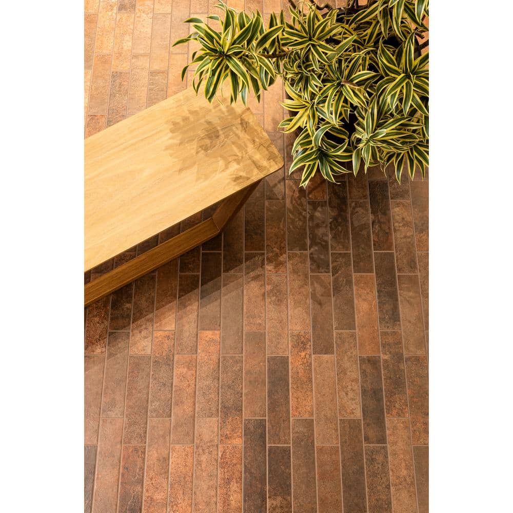 Terracotta Brown Ceramic Subway Wall & Floor Tile, 3" x 10"