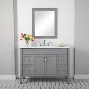 Skylark 48 in. W x 19 in. D x 35 in. H Single Sink  Bath Vanity in Sterling Gray with White Cultured Marble Top