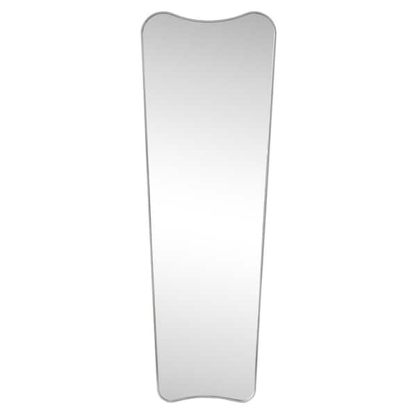 Alfie 20 in. W x 59 in. H Large Rectangular Metal Framed Wall Mounted Full-Length Mirror, Nickel