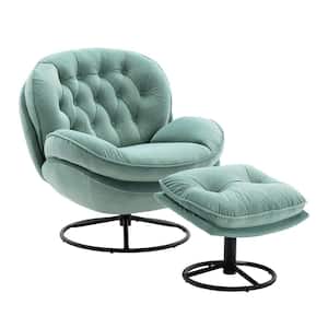 Accent Chair TV Chair Living Room Chair Single Sofa with Ottoman in Teal
