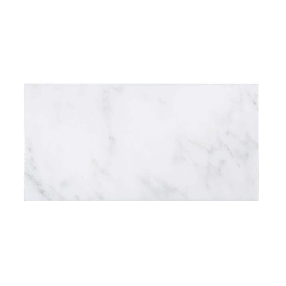 Jeffrey Court Carrara White 6 In. X 12 In. Honed Marble Wall And Floor 