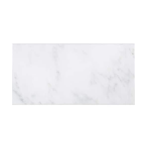 Jeffrey Court Carrara White 6 in. x 12 in. Honed Marble Wall and Floor Tile (10 sq. ft./Case)