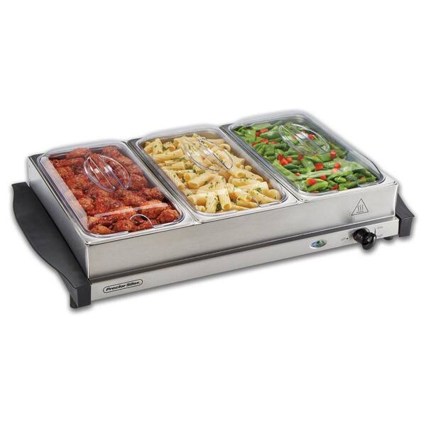 6.6 Qt. Stainless Steel Buffet Server with 3-Crocks