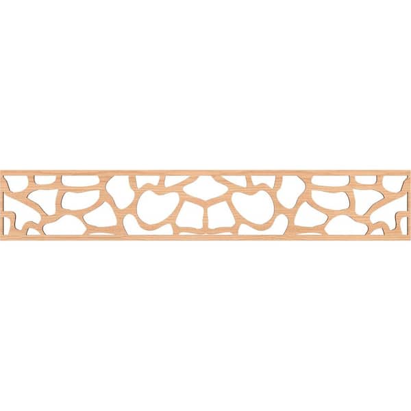 Ekena Millwork Rochester Fretwork 0.375 in. D x 46.625 in. W x 8 in. L Hickory Wood Panel Moulding