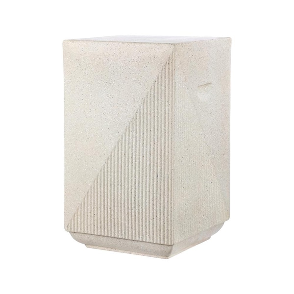 JONATHAN Y Adrian 20.75 in. Contemporary Minimalist Square Accent Table, Cream Terrazzo Finish