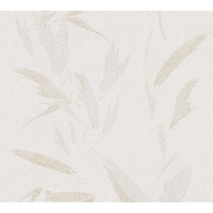 Kaiya Cream Leaves Wallpaper Sample
