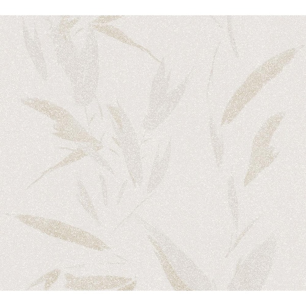 Advantage Kaiya Cream Leaves Wallpaper Sample