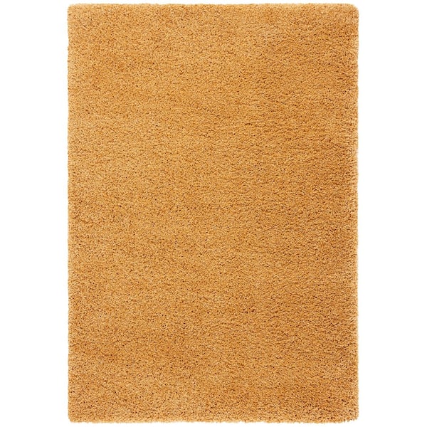Hudson Shag 6 ft. x 9 ft. Gold Solid Area Rug