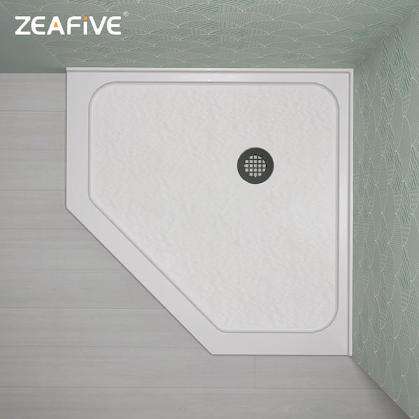 Zeafive Zeno 36 in. L x 36 in. W Neo Angle Corner Shower Pan Base