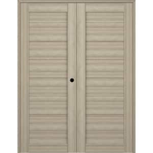 Ermi 56 in. x 84 in. Left Hand Active Shambor Composite Wood Double Prehung Interior Door