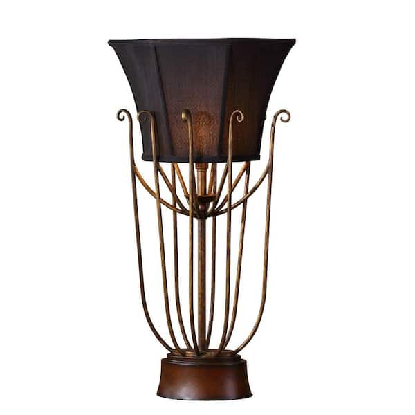 Unbranded 31 in. Antifque Gold Torchier Table Lamp-DISCONTINUED