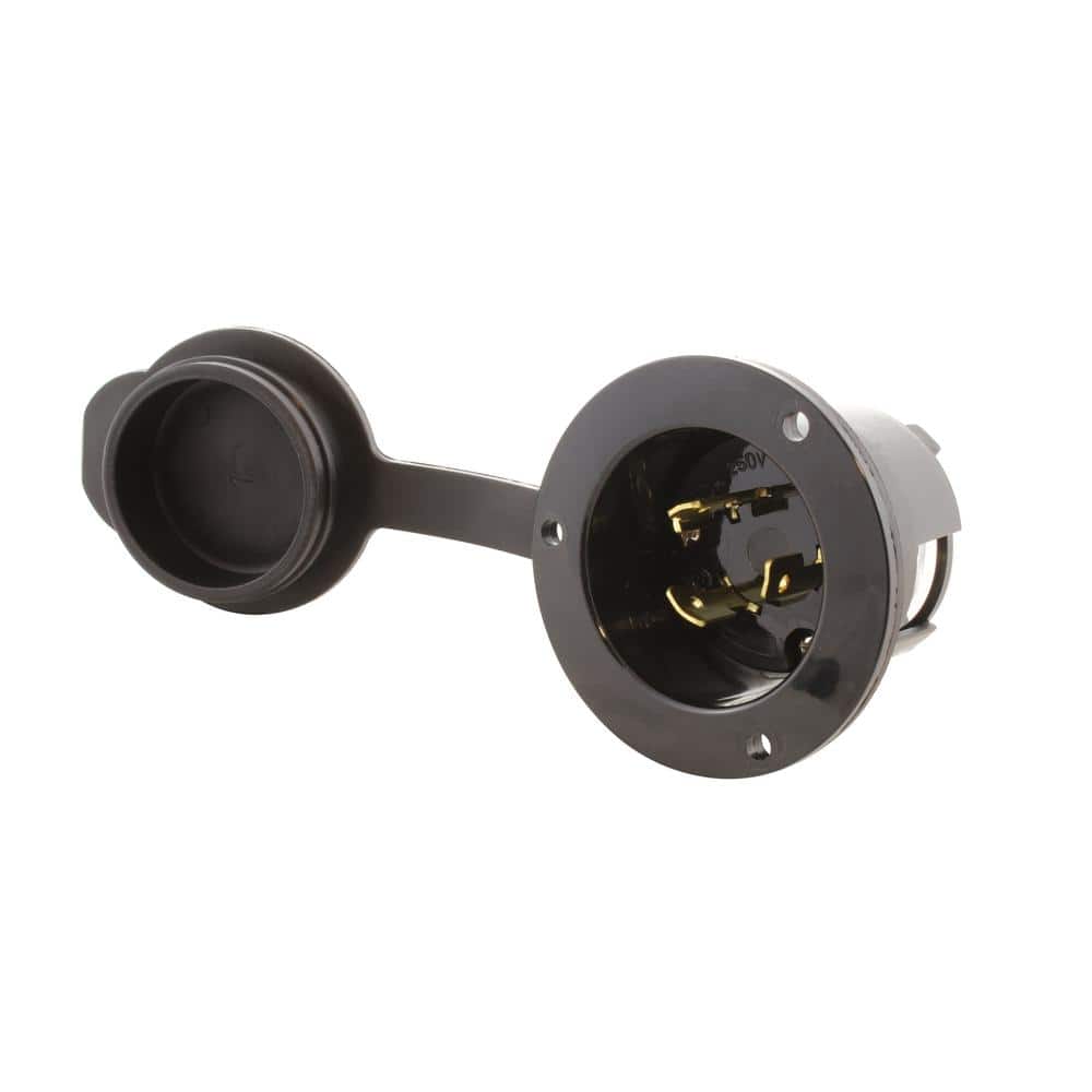 20 Amp Locking 3-Prong 250-Volt NEMA L6-20P Flanged Power Input Inlet with 