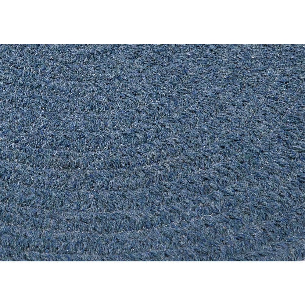 Federal Blue Oval Braided Wool Blend Rug, 2' x 3'