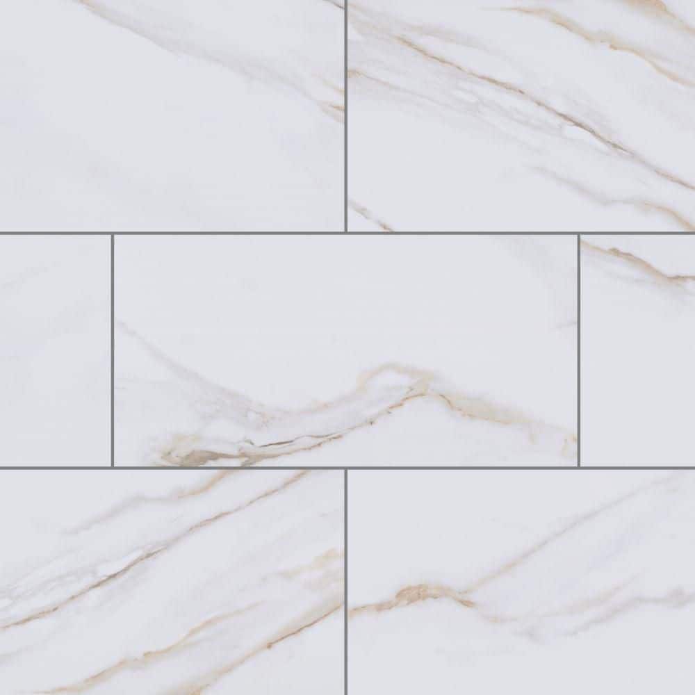 Lenox Park Carrara 12 MIL x 12 in. W x 24 in. L Click Lock Polished Waterproof Vinyl Tile Flooring (20 sq. ft./case) price history on PriceWatchPro
