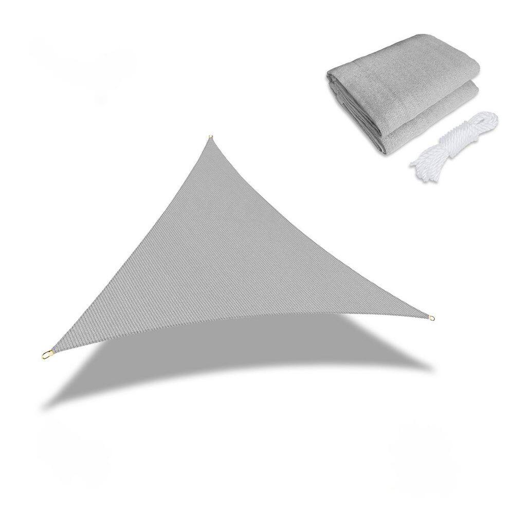 7 ft. x 7 ft. x 7 ft. HDPE Sunshade Sail Triangle Canopy Shades for Outdoor, Fabric Blockage 95% UV Resistant, Gray price history on PriceWatchPro