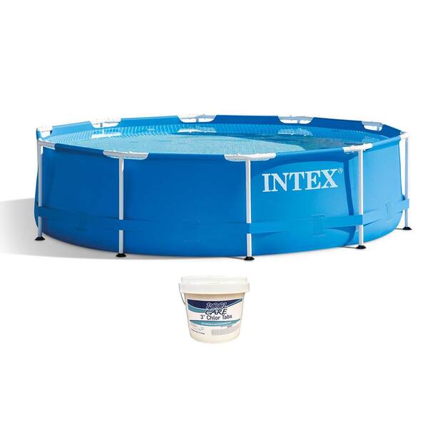 Intex 28200EH 10 ft. x 30 in. Round Swimming Pool and 3 in. Chlorine Tabs (Pump Not Included)