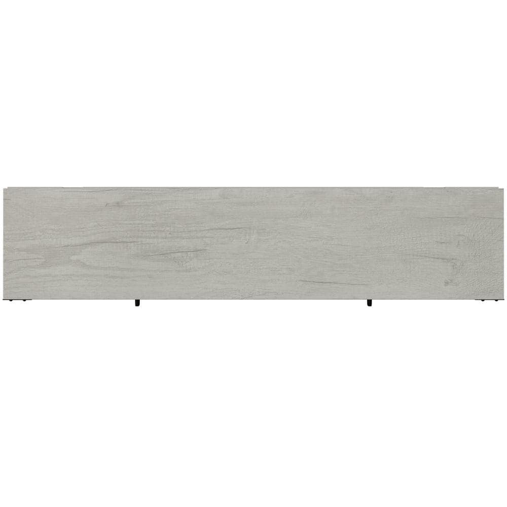 Gray Oak 70" TV Stand with Cabinets and Adjustable Shelves