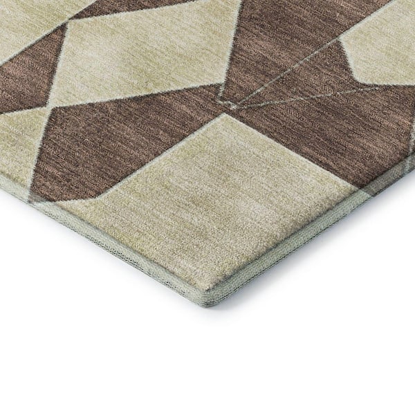 Mayfield Premium Machine Washable Abstract AMF2181 Brown 10 ft. x 14 ft. Area Rug