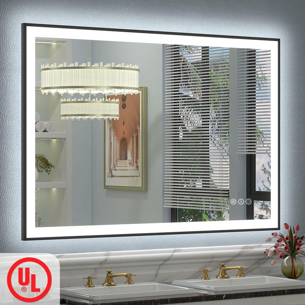 Sharp Mirror Apmir 48 in.W x 36 in.H Rectangular Framed UL Certified Front and Back ...