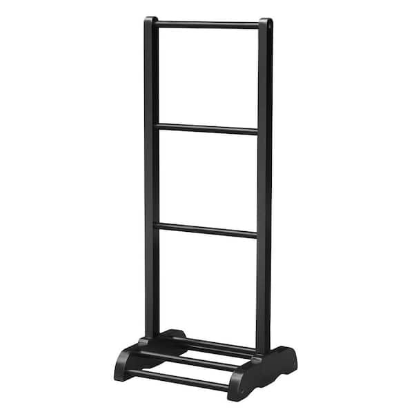 Bunpeony 3-Bar Acacia Wood Freestanding Bathroom Towel Rack Bath Shelf with Bottom Storage Shelf