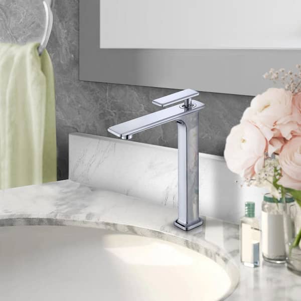 Single-Handle Single-Hole Bathroom Faucet Chrome