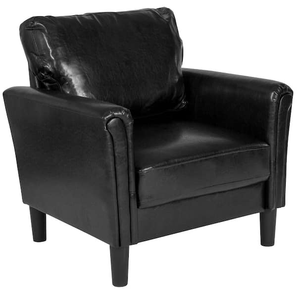 Flash Furniture Black Leather Arm Chair, Black Leather Club Sofa