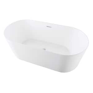 Aqua Eden 67 in. x 32 in. Acrylic Freestanding Soaking Bathtub in Glossy White with Built-In Overflow Drain