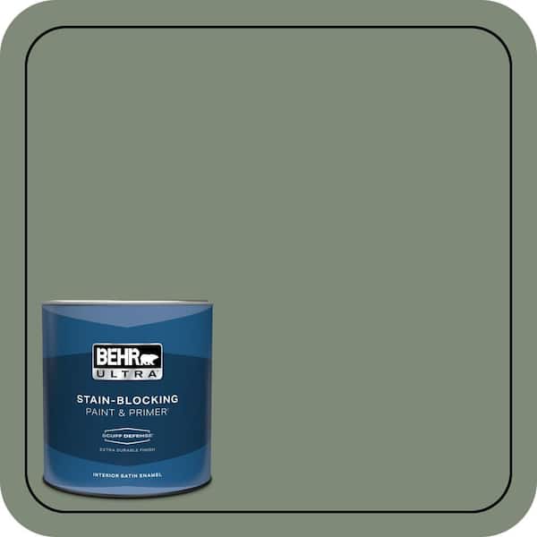 BEHR ULTRA 1 qt. #N400-5 Thai Basil Extra Durable Satin Enamel Interior Paint & Primer