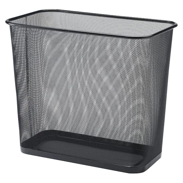 Lorell 7.9 Gal. Black Rectangular Steel Mesh Trash Can