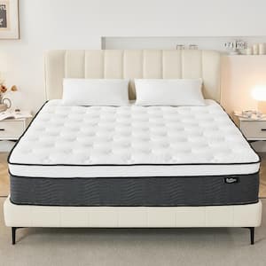 Queen Medium Firm Hybrid Pocket Spring 14 Pillow Top Mattress Bed-in-a-Box Mattress