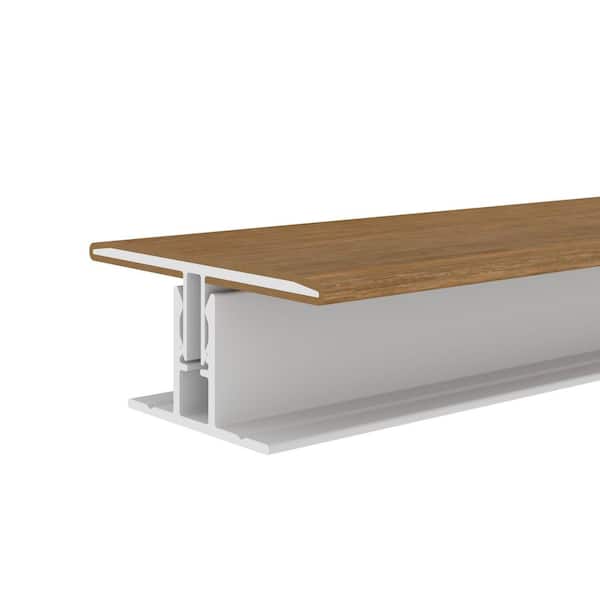 Alusions 1 in. x 2.19 in. x 8 ft. Peruvian Teak Composite Aluminum H Trim Kit for .5 in. Board