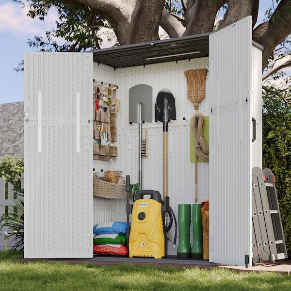 4.3 ft. W x 2.4 ft. D Plastic Shed with Double Door (9.5 sq. ft.)