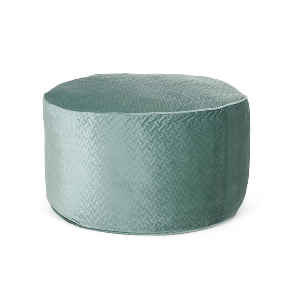 Noble House Arnside Teal Velvet Quilt Patterned Beanbag
